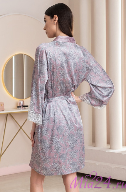 Халат женский шелковый Mia-Amore "Rebecca" 5163 розовый Халат женский шелковый Mia-Amore "Rebecca" 5163 розовый