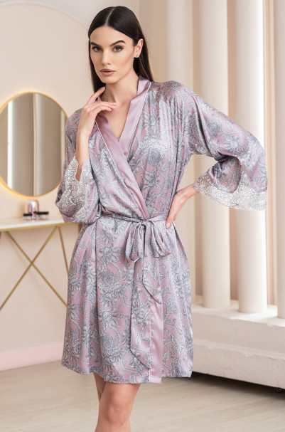 Халат женский шелковый Mia-Amore "Rebecca" 5163 розовый