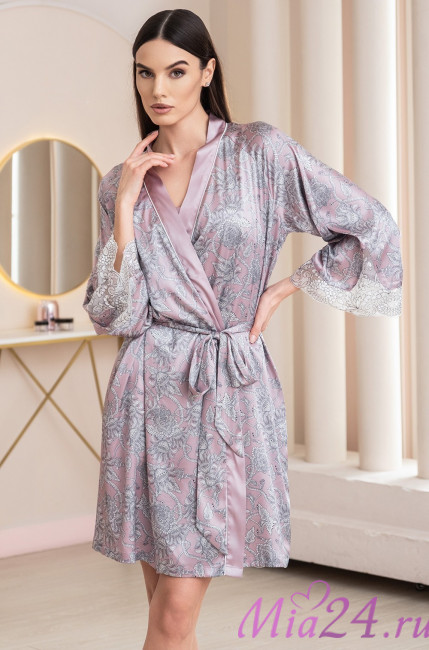 Халат женский шелковый Mia-Amore "Rebecca" 5163 розовый Халат женский шелковый Mia-Amore "Rebecca" 5163 розовый