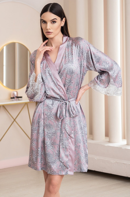 Халат женский шелковый Mia-Amore "Rebecca" 5163 розовый
