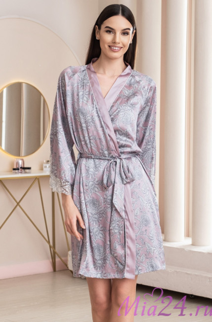 Халат женский шелковый Mia-Amore "Rebecca" 5163 розовый Халат женский шелковый Mia-Amore "Rebecca" 5163 розовый