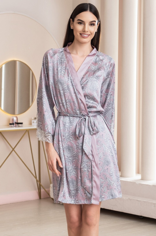 Халат женский шелковый Mia-Amore "Rebecca" 5163 розовый