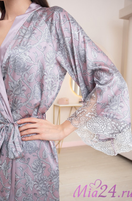 Халат женский шелковый Mia-Amore "Rebecca" 5163 розовый Халат женский шелковый Mia-Amore "Rebecca" 5163 розовый