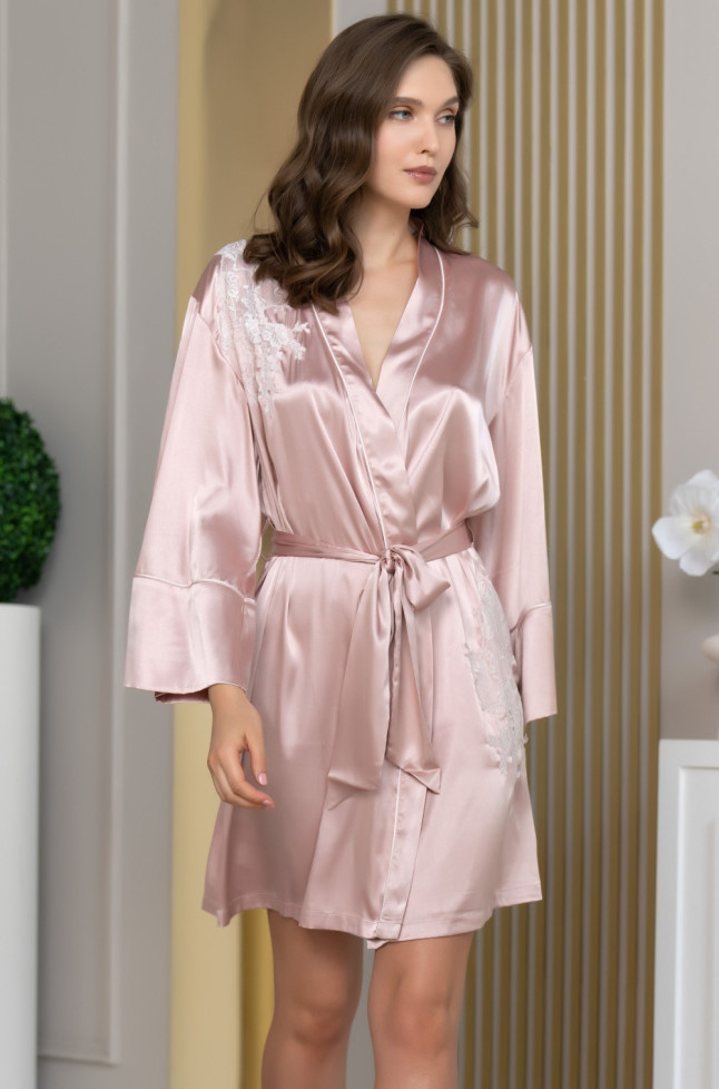 Халат короткий домашний женский Mia-Amore "Fellini" 3913 пудра