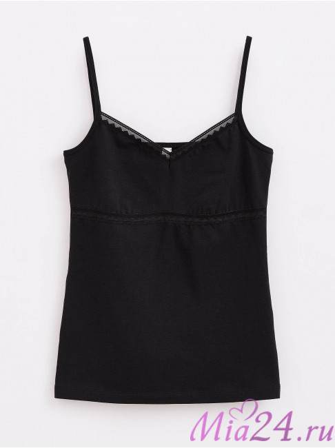 Топ женский из премиального хлопка LT1346 Classic Basic Conte Elegant черный Топ женский из премиального хлопка LT1346 Classic Basic Conte Elegant черный