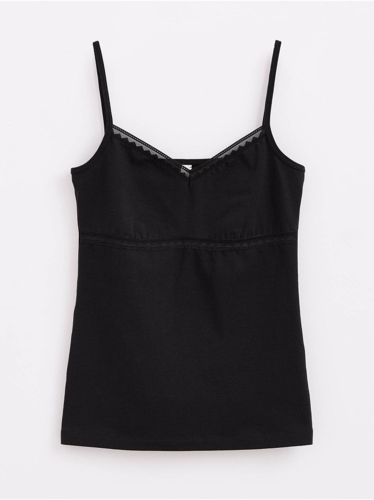 Топ женский из премиального хлопка LT1346 Classic Basic Conte Elegant черный