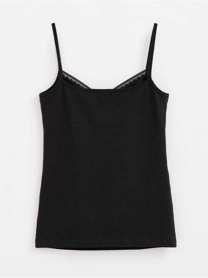 Топ женский из премиального хлопка LT1346 Classic Basic Conte Elegant черный