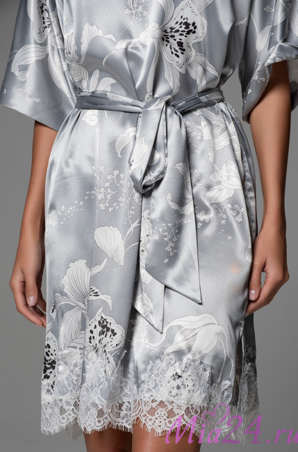 Туника женская Arabel 4357 'Mia-Amore' - серебристая, с кружевом и карманами Туника женская Arabel 4357 'Mia-Amore' - серебристая, с кружевом и карманами