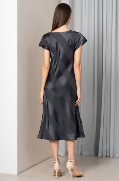 Платье-туника Ilona(Илона) 7548, Mia-Amore, графит, жаккард в полоску 