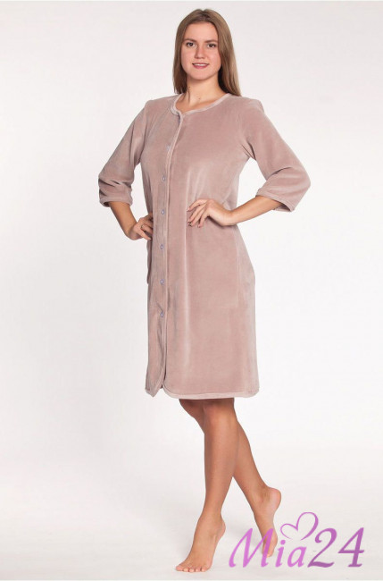 Халат домашний велюровый "Весталия" 3764 пудровый Халат домашний велюровый "Весталия" 3764 пудровый