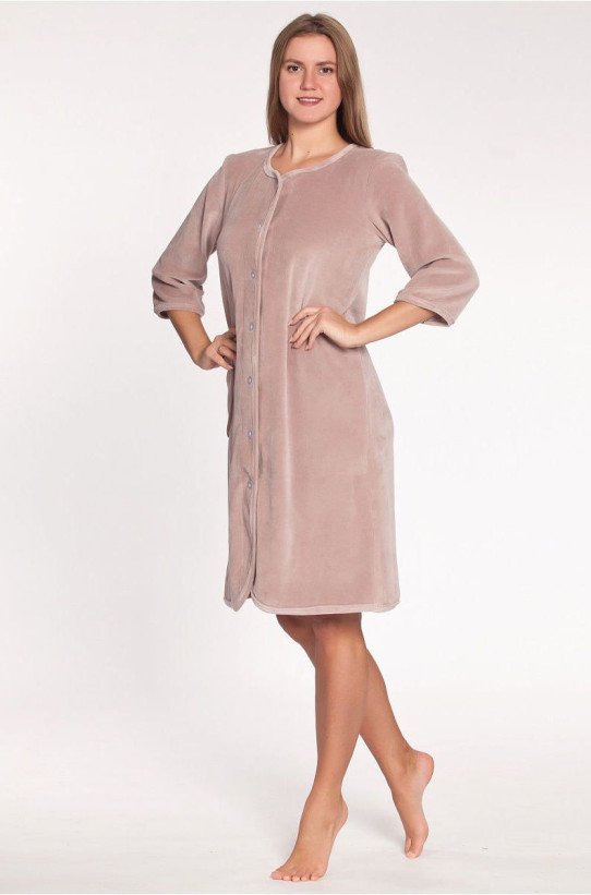 Халат домашний велюровый "Весталия" 3764 пудровый