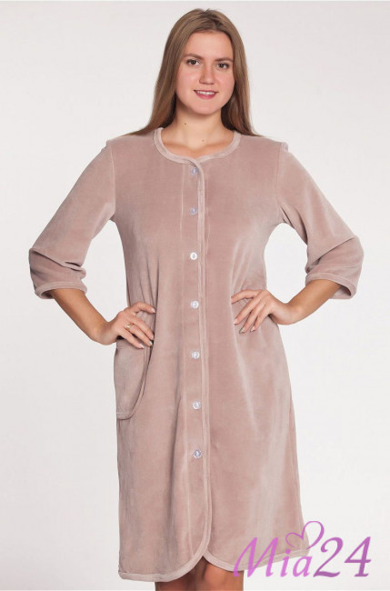 Халат домашний велюровый "Весталия" 3764 пудровый Халат домашний велюровый "Весталия" 3764 пудровый