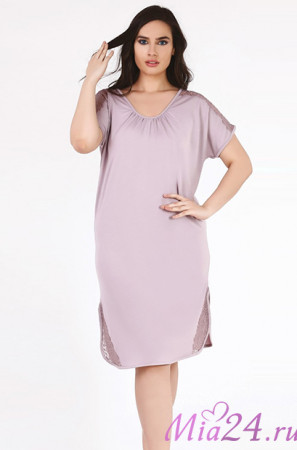 Сорочка женская из вискозы с коротким рукавом  "Reina" 21101 лиловый