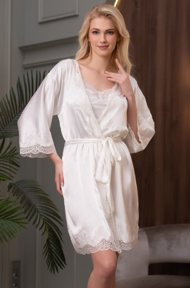 Халат женский шелковый Mia-Amore "Arianna" 3943 белый