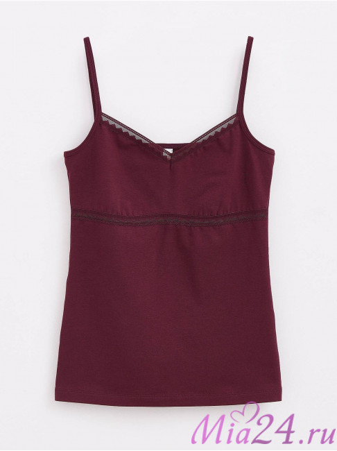 Топ женский из премиального хлопка LT1346 Classic Basic Conte Elegant бордо Топ женский из премиального хлопка LT1346 Classic Basic Conte Elegant бордо