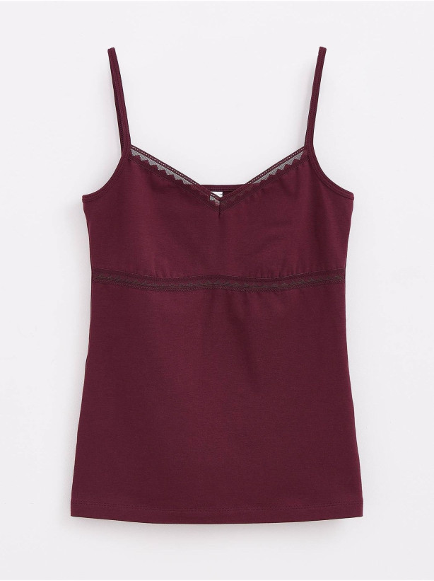 Топ женский из премиального хлопка LT1346 Classic Basic Conte Elegant бордо