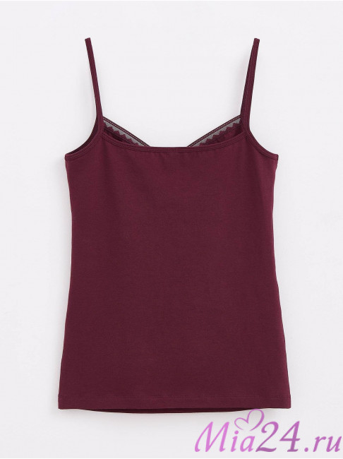 Топ женский из премиального хлопка LT1346 Classic Basic Conte Elegant бордо Топ женский из премиального хлопка LT1346 Classic Basic Conte Elegant бордо