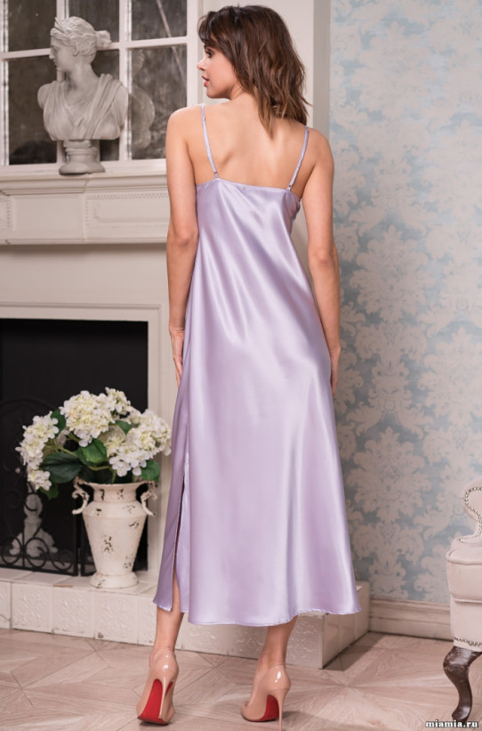 Сорочка женская шелковая длинная Mia-Amore "Bella" 3378 лаванда