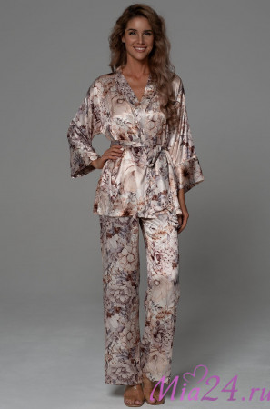 Комплект-тройка женский Laurel 4787 'Mia-Amore' - жакет, топ и брюки, шелковый 