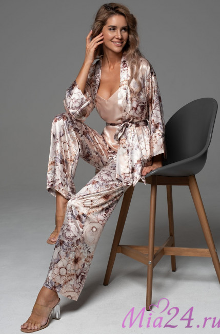 Комплект-тройка женский Laurel 4787 'Mia-Amore' - жакет, топ и брюки, шелковый 