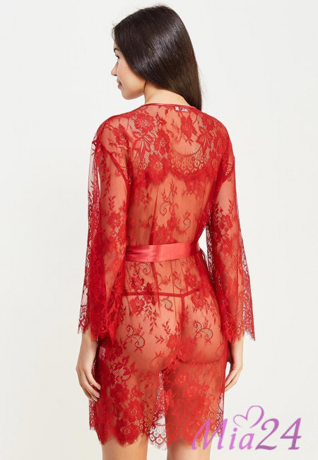 Халат кружевной Mia-Amore "Chanel" 2023 бордовый