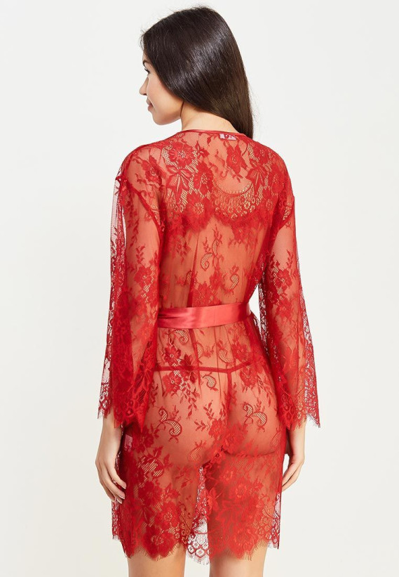 Халат кружевной Mia-Amore "Chanel" 2023 бордовый