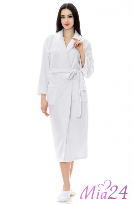 Халат для дома женский длинный из микрофибры S-Family 68-C белый Халат для дома женский длинный из микрофибры S-Family 68-C белый