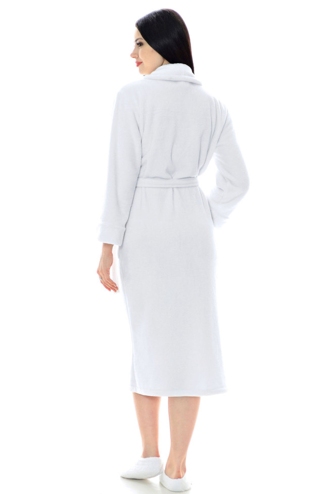Халат для дома женский длинный из микрофибры S-Family 68-C белый