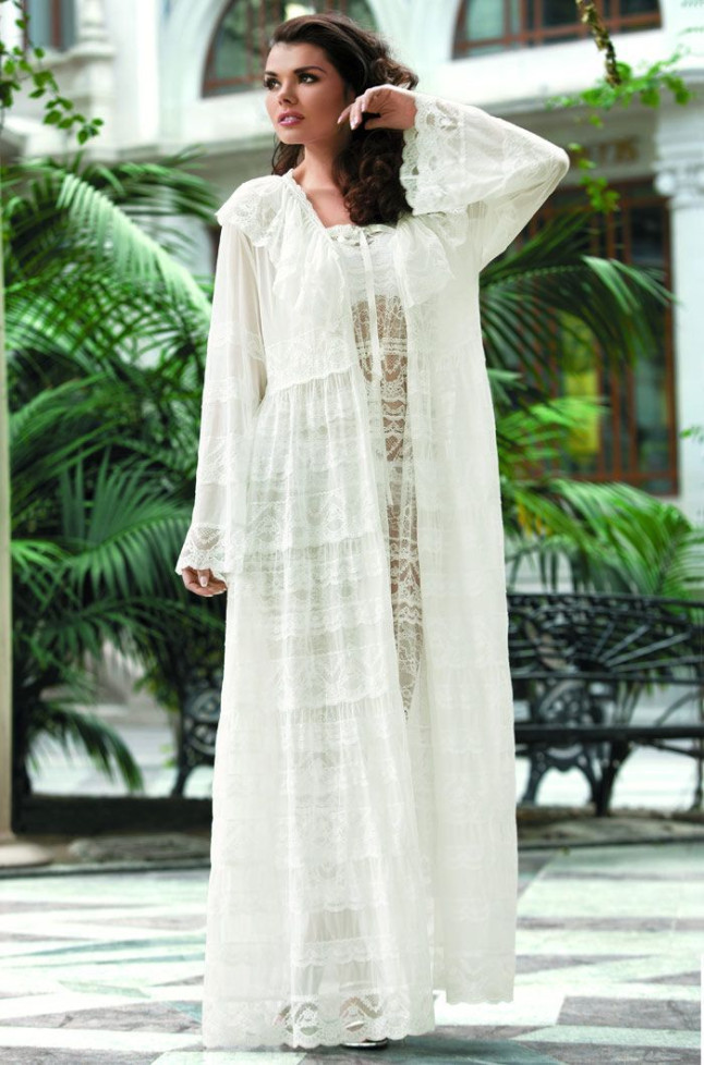 Халат женский длинный кружевной Mia-Mia "Mia Amore" 16007