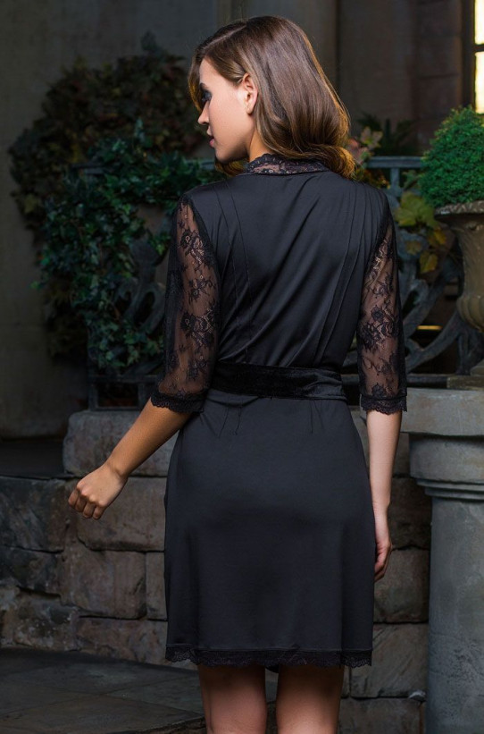 Халат короткий с кружевом Mia-Mia "Elegance de lux" 12033