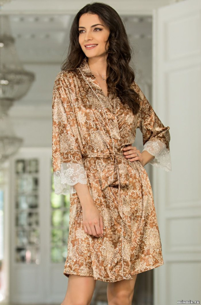 Халат женский шелковый Mia-Amore "Cappuccino" 3113