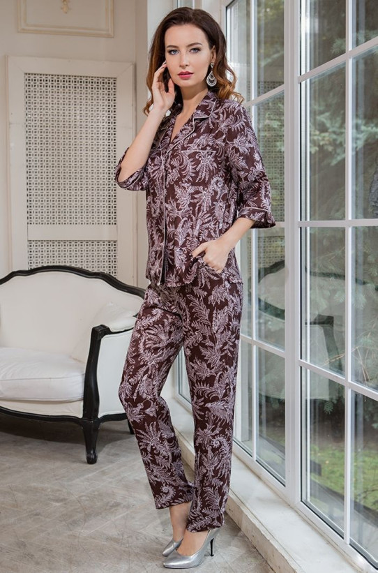 Комплект шелковый Mia-Amore "Evita" 3086 шоколад