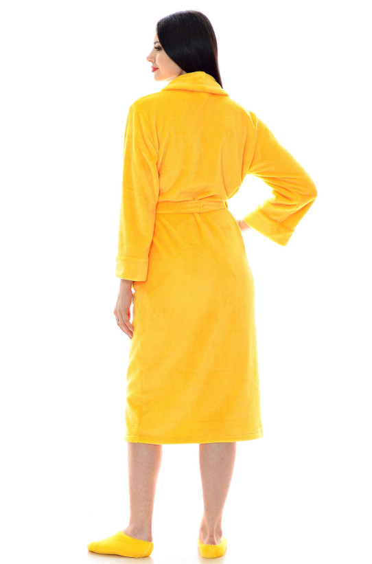 Домашний халат женский длинный из микрофибры S-Family 68-C желтый