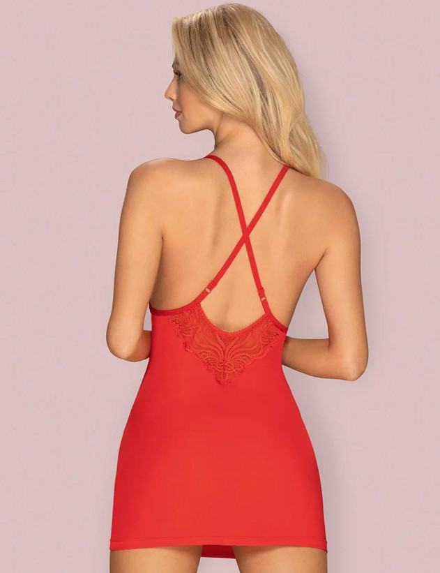 Сексуальная сорочка с трусиками-стринг Obsessive 828 эротическое