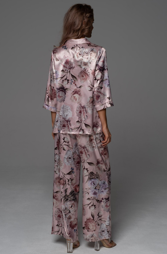 Комплект-двойка женский Philomena 4856 'Mia-Amore' - жакет на пуговицах и брюки, шелковый, с атласным кантом  