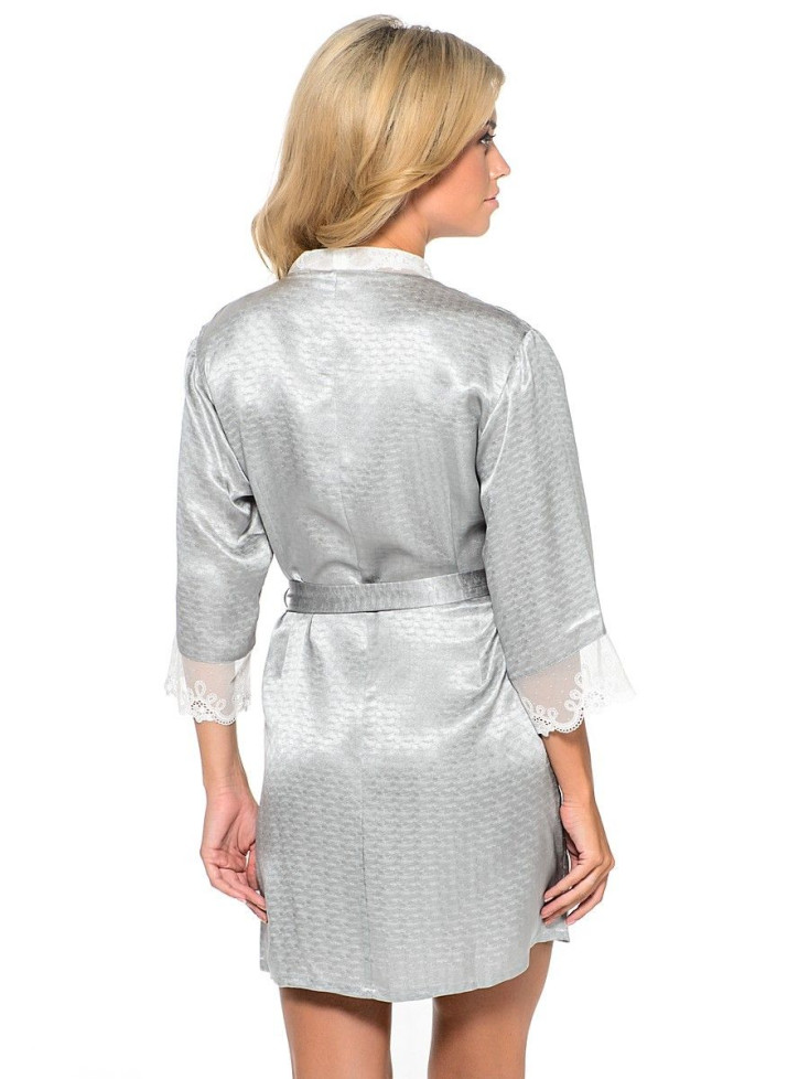 Халат женский шелковый Mia-Mia "Brezza" 15003 серый