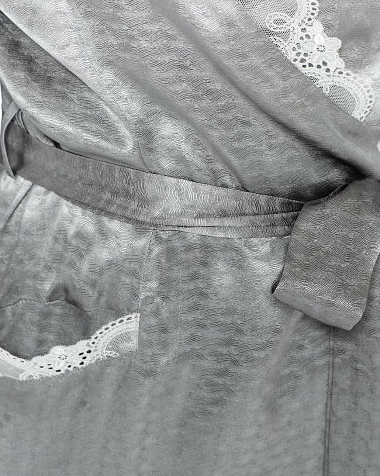 Халат женский шелковый Mia-Mia "Brezza" 15003 серый