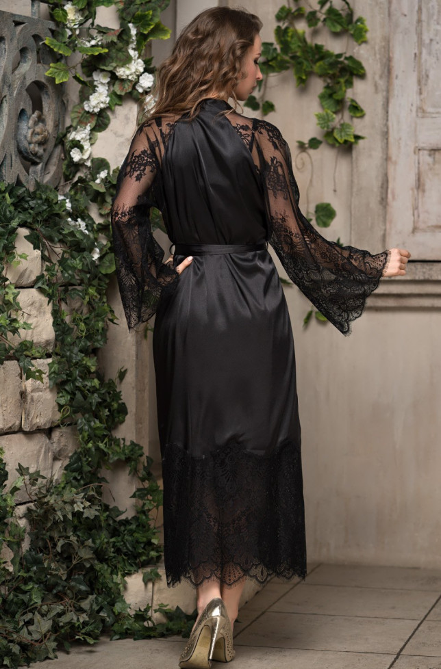 Халат женский длинный Mia-Amore "Afrodita" 2169 черный