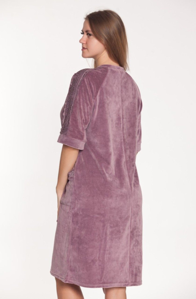 Халат домашний велюровый сиреневый "Весталия" 3176