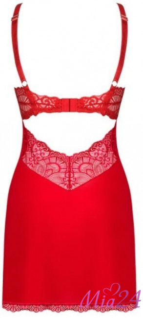 Сорочка с кружевом и трусиками-стринг Obsessive  Loventy эротическое 