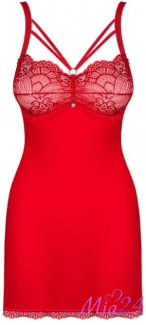 Сорочка с кружевом и трусиками-стринг Obsessive  Loventy эротическое 