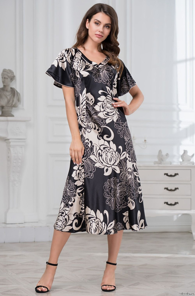 Сорочка длинная женская Mia-Amore "Da Vinci" 8448 черный  