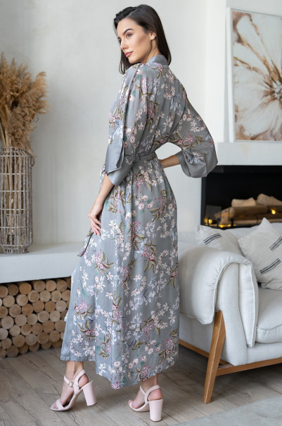 Халат женский из шелка с вискозой Mia-Amore "Amely" 5049 серый