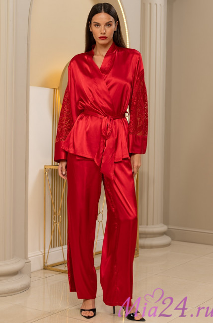 Комплект-тройка женский шелковый Mia-Amore "Marjory" 3966 красный Комплект-тройка женский шелковый Mia-Amore "Marjory" 3966 красный