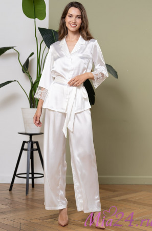 Комплект домашний женский шелковый Mia-Amore "White Swan" 3556 молочный Комплект домашний женский шелковый Mia-Amore "White Swan" 3556 молочный
