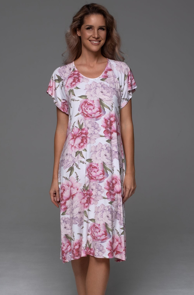 Сорочка длинная женская Abbey 5558 'Mia-Amore' - с коротким рукавом, из вискозного трикотажа