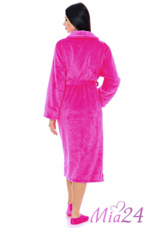 Махровый женский халат для дома длинный S-Family 68-C малиновый