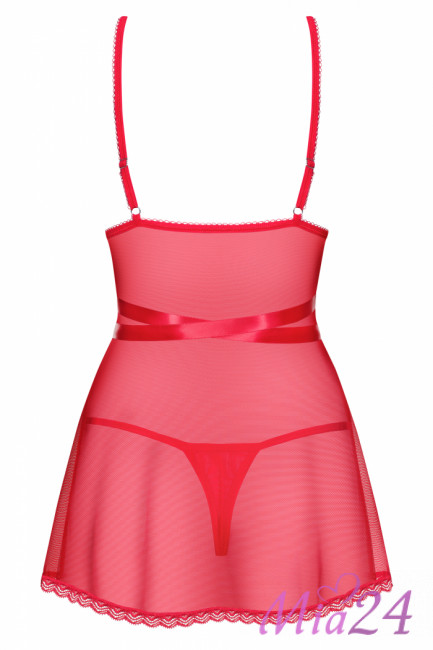 Сексуальная сорочка бебидолл с кружевом и трусиками-стринг Obsessive  Lovlea эротическое 