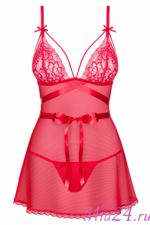 Сексуальная сорочка бебидолл с кружевом и трусиками-стринг Obsessive  Lovlea эротическое 
