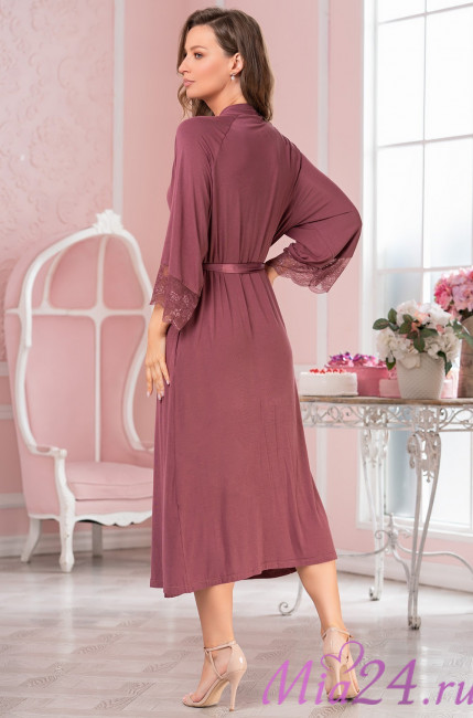 Халат длинный женский из вискозы Mia-Amore "Leticia" 1679 какао 